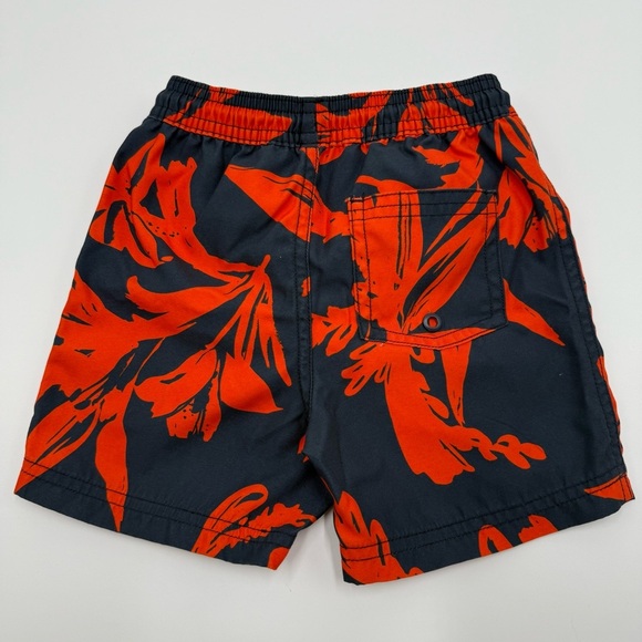 Tea Collection Boys Mid Length Swim Trunks Navy, Red Orange 18-24 months EUC - Picture 2 of 7